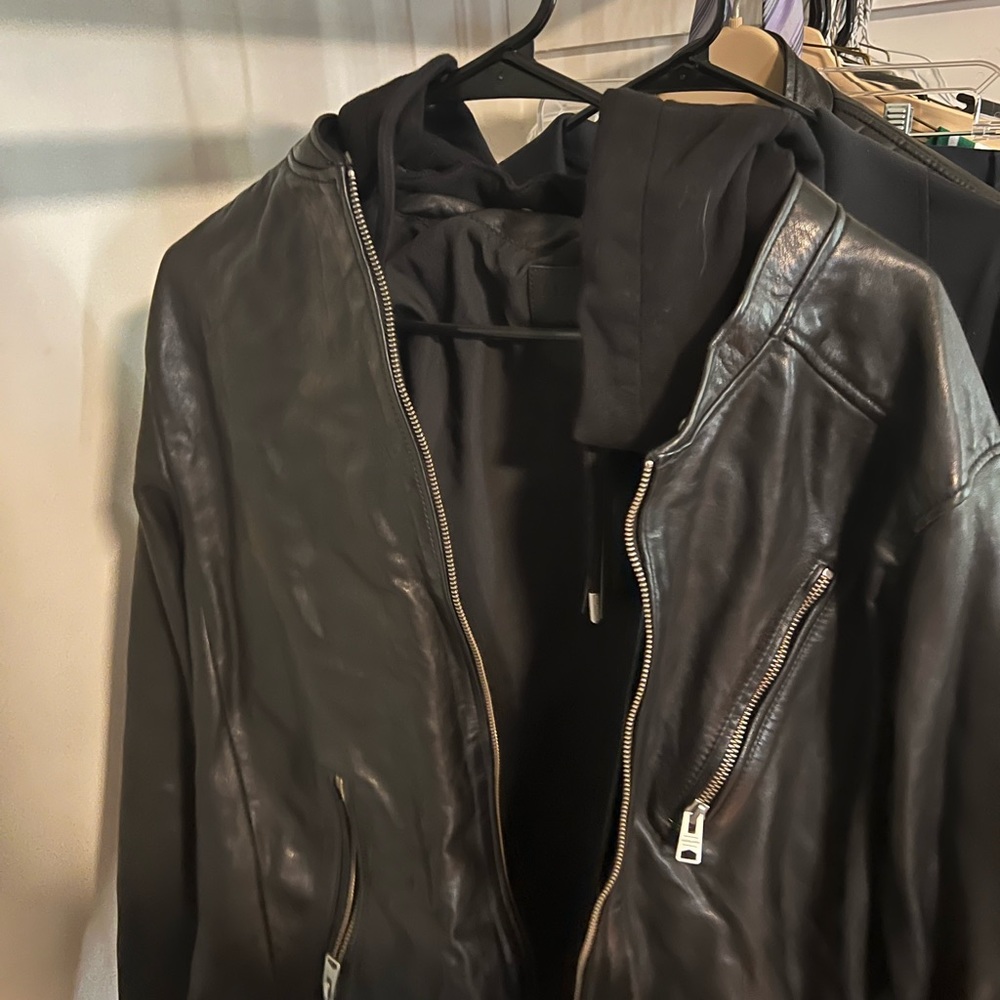 NEW WITH TAGS ALL SAINTS men’s HARWOOD JACKET w/ hoodie (never worn)